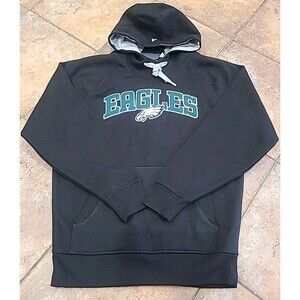 NWT Philadelphia Eagles Antigua Victory Black Pullover Hoodie Med Mens Heavy
